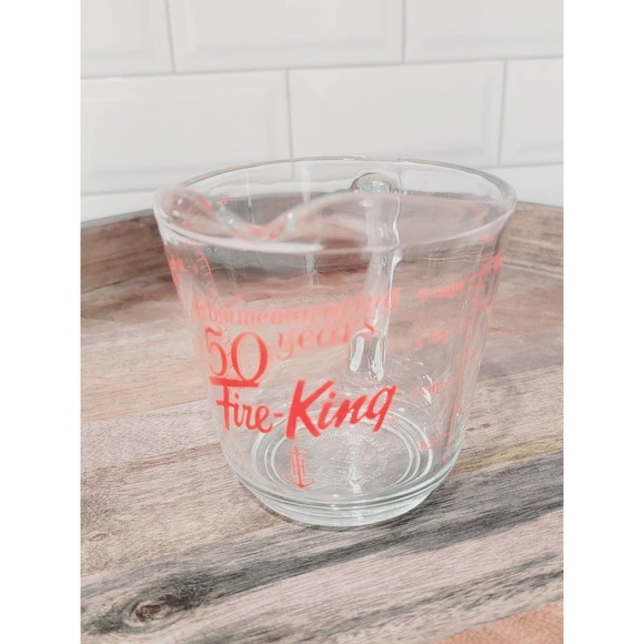 Vintage Fire King Commemorating 50 Years Anchor Hocking Measuring 2 Cups - Picture 5 of 12
